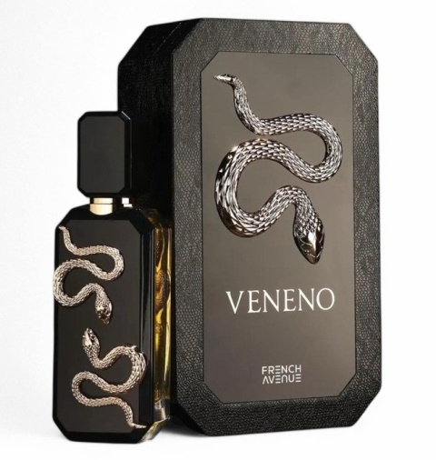opakowanie French Avenue Veneno EDP 100 ml – niszowe perfumy męskie z tytoniem, jabłkiem i wanilią bourbon