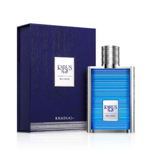 Khadlaj Blue Spice – orientalne perfumy z nutą cynamonu i drzewa gwajakowego OPAKOWANIE