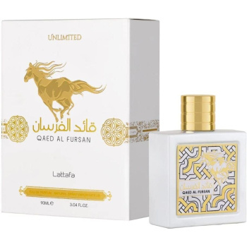 Qaed Al Fursan Unlimited EDP 100 ml – luksusowe perfumy z Emiratów Arabskich OPAKOWANIE Qaed Al Fursan Unlimited EDP 100 ml – luksusowe perfumy z Emiratów Arabskich OPAKOWANIE